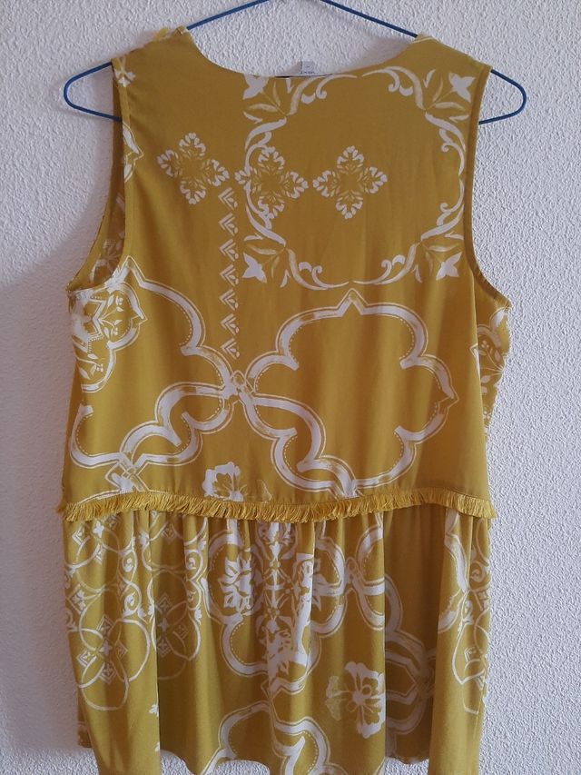 Blusa Amarilla Mostaza c/flecos