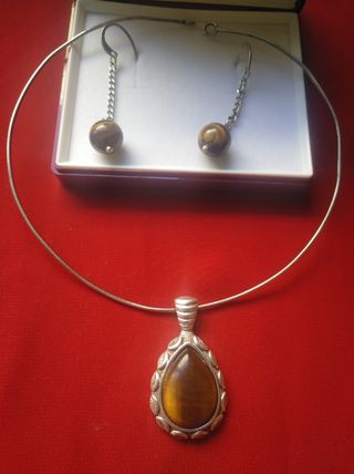 Collar y pendientes plata 