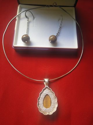 Collar y pendientes plata 