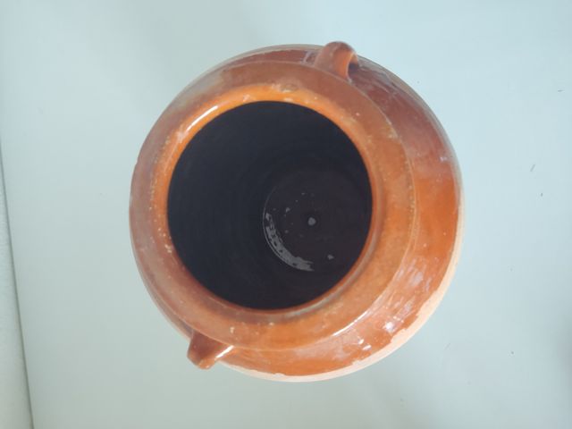 VECCHIO BARATTOLO DI ARGILLA COTTA