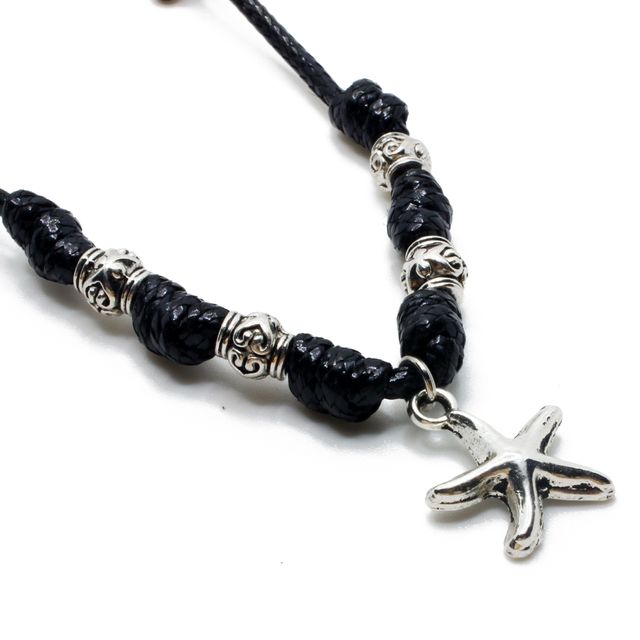 Collar de nudos artesanal con estrella de mar