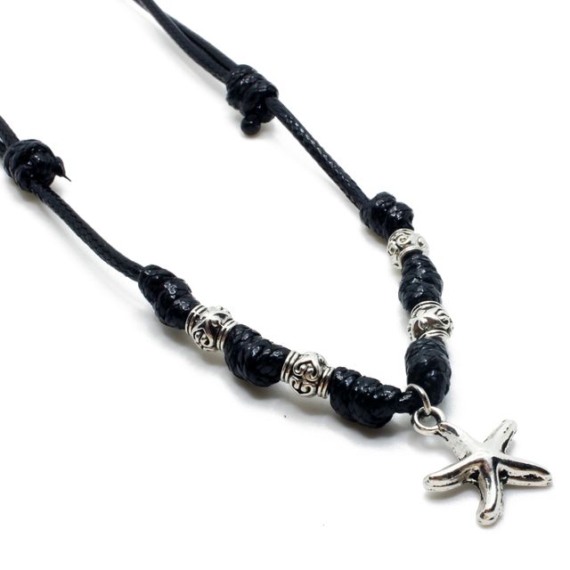 Collar de nudos artesanal con estrella de mar