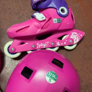 Patines decathlon, protecciones, casco y bolsa
