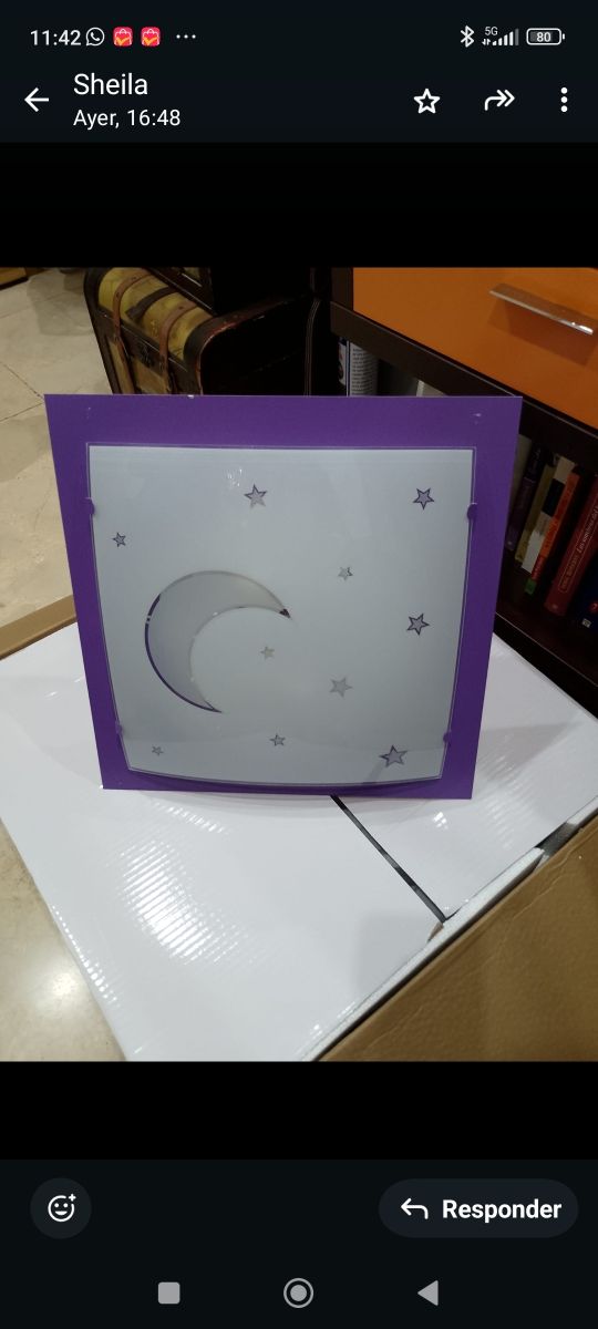 Lámpara techo infantil - Luna y estrellas