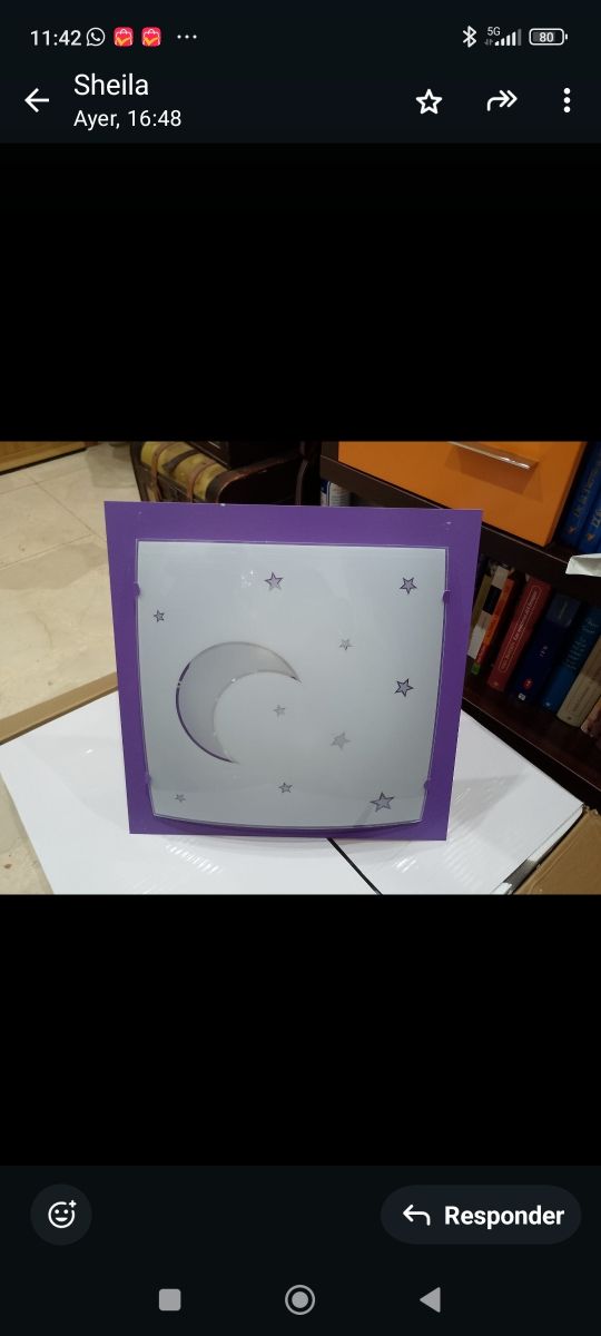 Lámpara techo infantil - Luna y estrellas