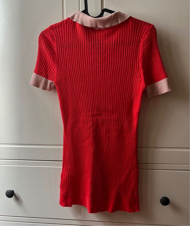 Camiseta polo Benetton rojo-rosa