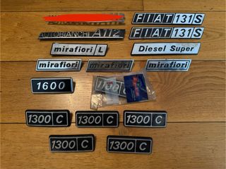 Scritte targhe stemmi auto epoca Fiat Autobianchi