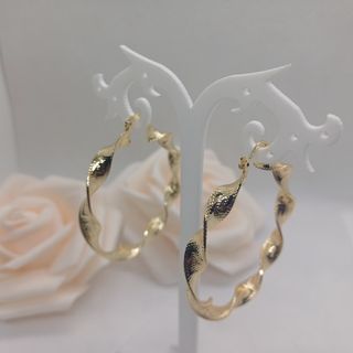 Aros dorados rizados Griegos- Chapado Oro 18 k