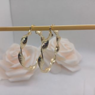 Aros dorados rizados Griegos- Chapado Oro 18 k
