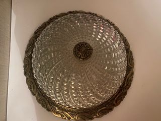 Plafón vintage cristal y latón