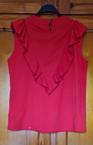 Blusa roja Minueto con volante