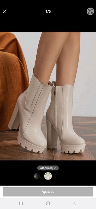 Botines plataforma beige tacón alto talla39 Shein
