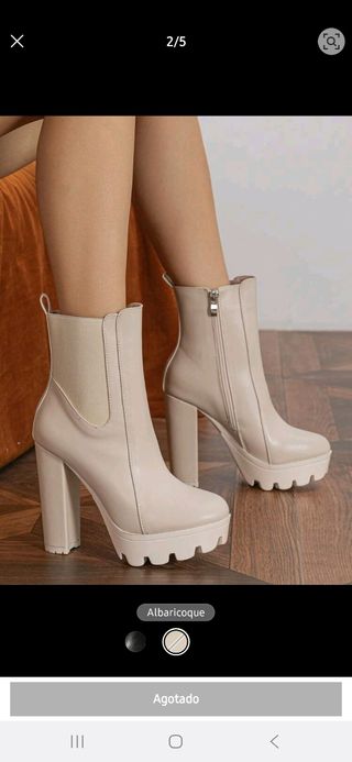Botines plataforma beige tacón alto talla39 Shein