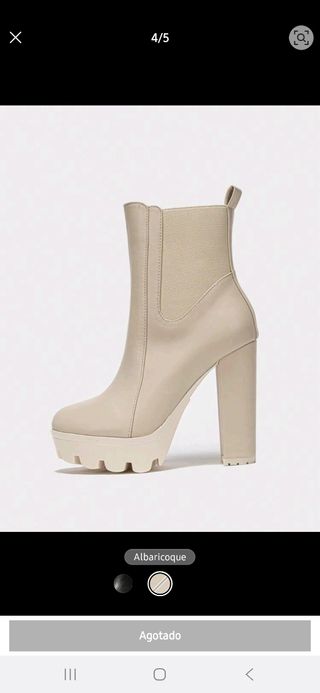 Botines plataforma beige tacón alto talla39 Shein