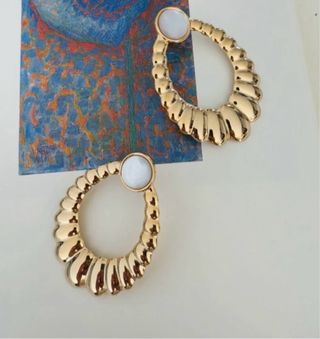 Pendientes Aida- pendientes nacar dorados