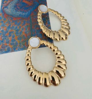 Pendientes Aida- pendientes nacar dorados