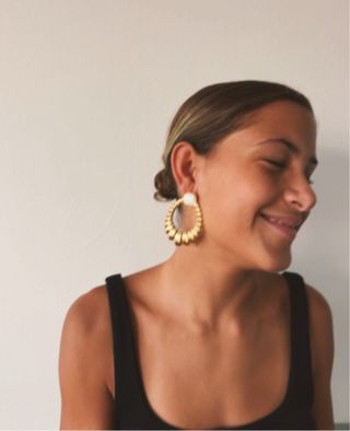 Pendientes Aida- pendientes nacar dorados