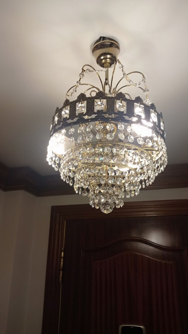 Lampara techo cristales vintage