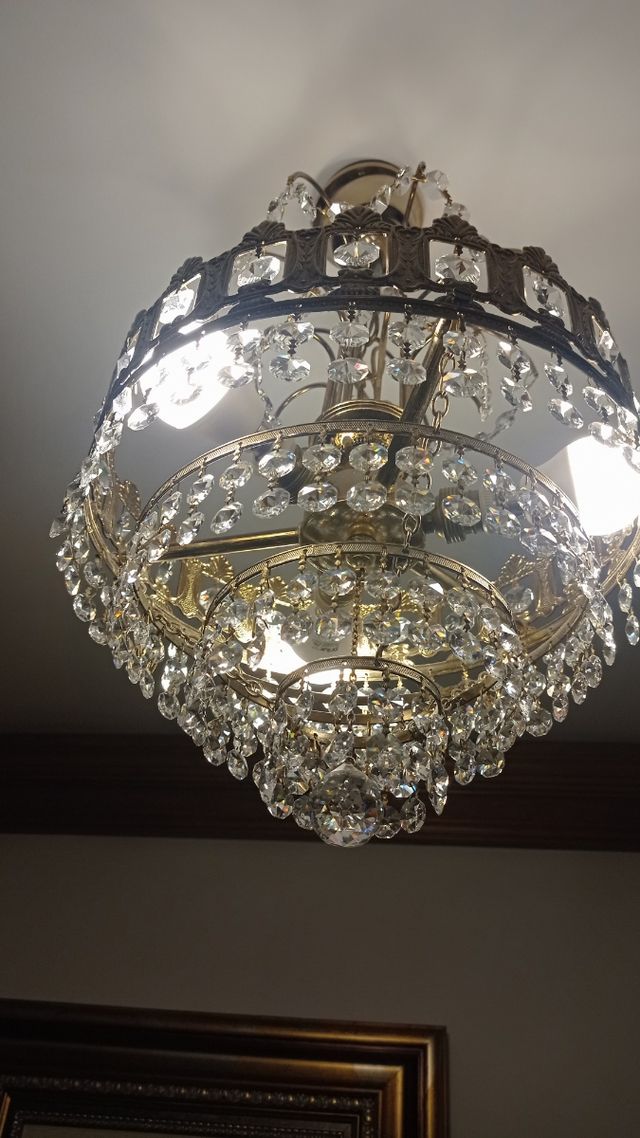 Lampara techo cristales vintage