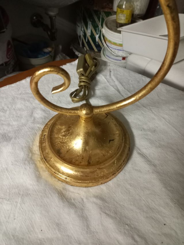 Lampada tavolo oro - paralume beige