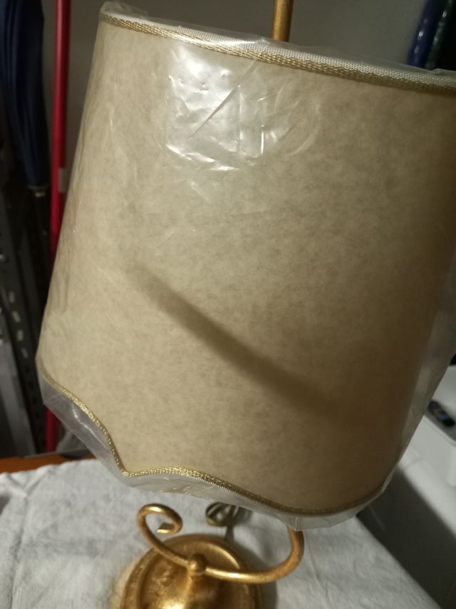 Lampada tavolo oro - paralume beige