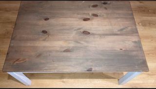 Mesa centro madera blanca y marrón