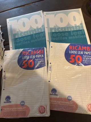 300 Fogli Ricambi Quaderno Anelli a righe