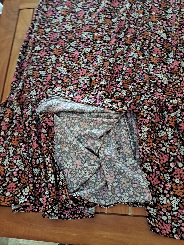 Precioso vestido largo estampado talla s.