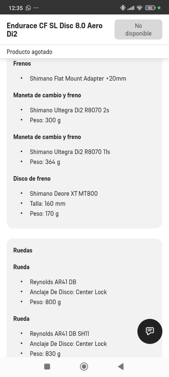 Canyon Endurace Cf Sl 8.0 Talla XL Di2+potencióme.