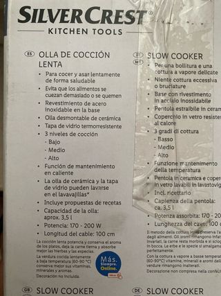 Olla cocción lenta SilverCrest 200w