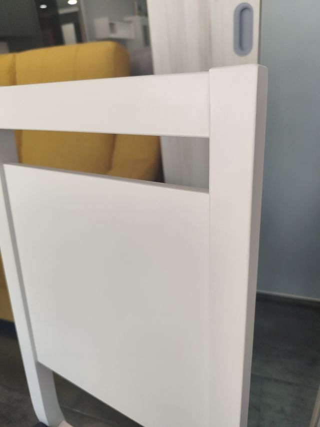 4 sillas blancas tapizado gris antimanchas, nuevas