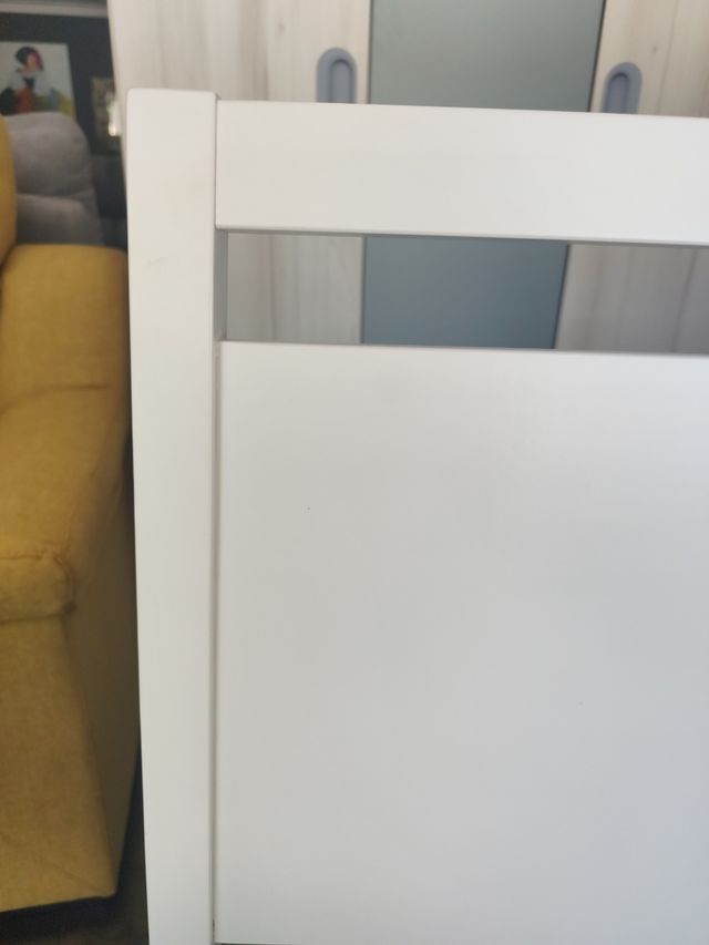 4 sillas blancas tapizado gris antimanchas, nuevas