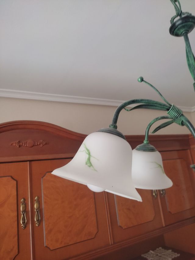 Lámpara 5 luces - Verde y Blanca