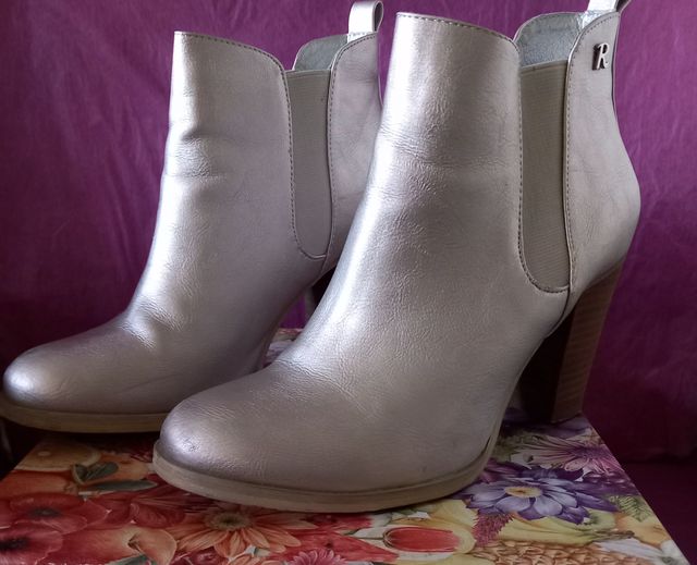 Botines Plata - Tacón - Piel