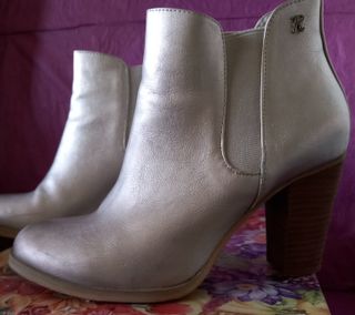 Botines Plata - Tacón - Piel