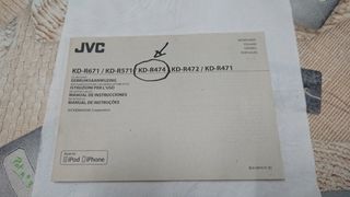 Radio CD JVC coche KD-R474