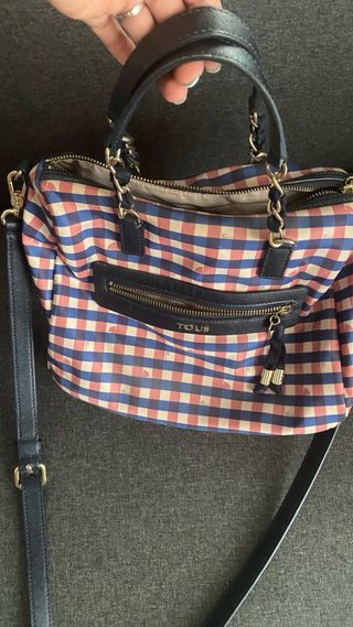Bolso Tous cuadros azul-rojo