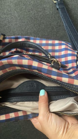 Bolso Tous cuadros azul-rojo