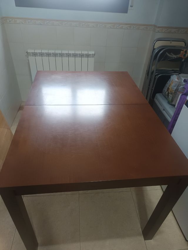 Mesa comedor extensible madera marrón