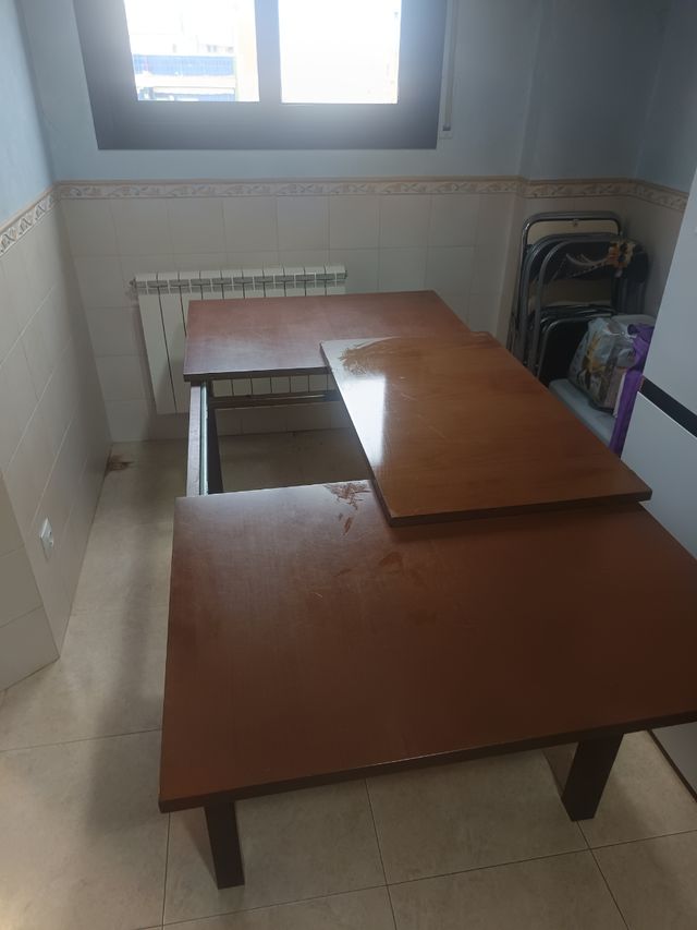 Mesa comedor extensible madera marrón