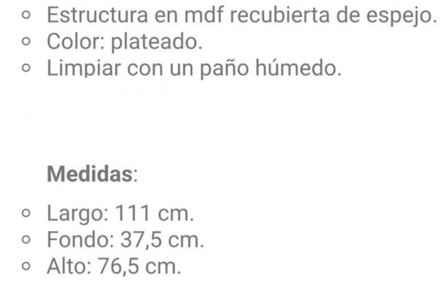 Consolle a specchio argentata - Moderna