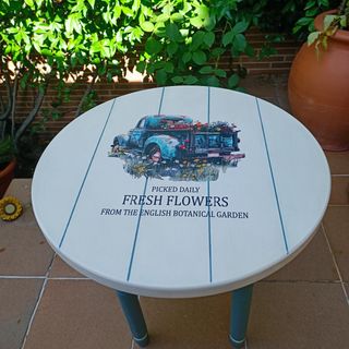 Mesa auxiliar redonda 55cm. Madera
