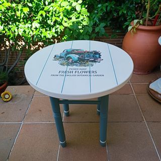 Mesa auxiliar redonda 55cm. Madera