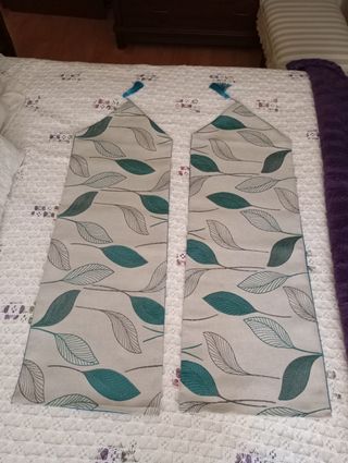 Tende da armadio beige e verde acqua