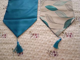 Tende da armadio beige e verde acqua