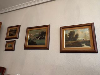4 Cuadros paisajes - Marcos madera