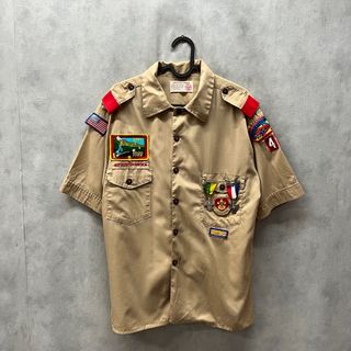Camicia Boy Scouts America beige con spille