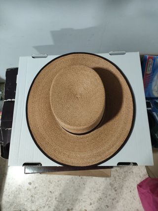 Sombrero Panamá beige y marrón, talla 56