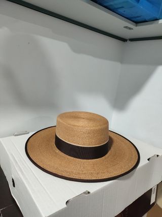 Sombrero Panamá beige y marrón, talla 56