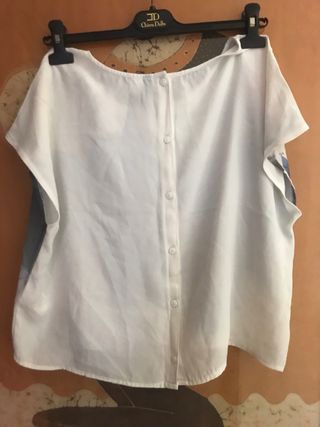 Blusa estiva donna tg.42 blu/bianca